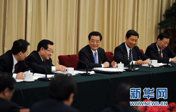 胡錦濤參加江蘇代表團(tuán)審議