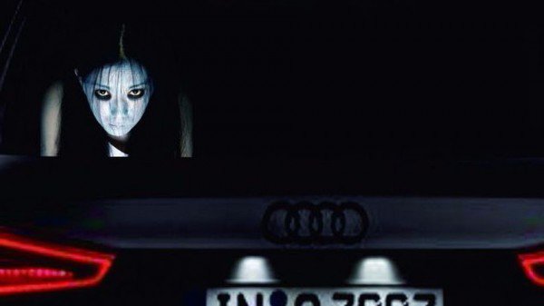 汽車后窗驚現“女鬼” 專治濫用遠光燈（組圖）